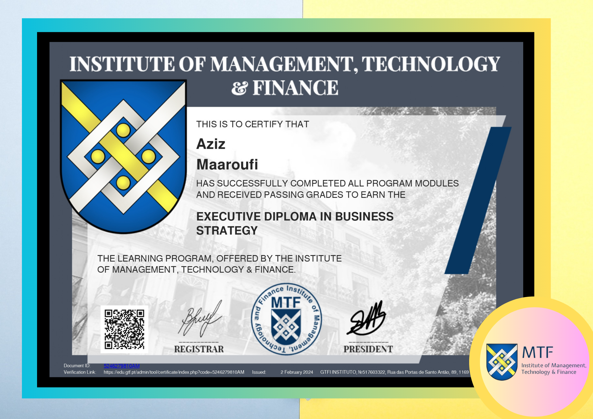 MTF Certificate 3