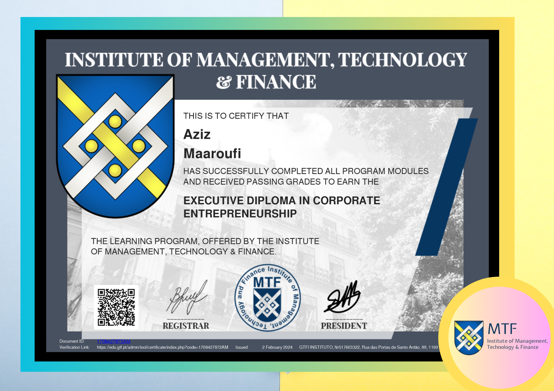 MTF Certificate 13