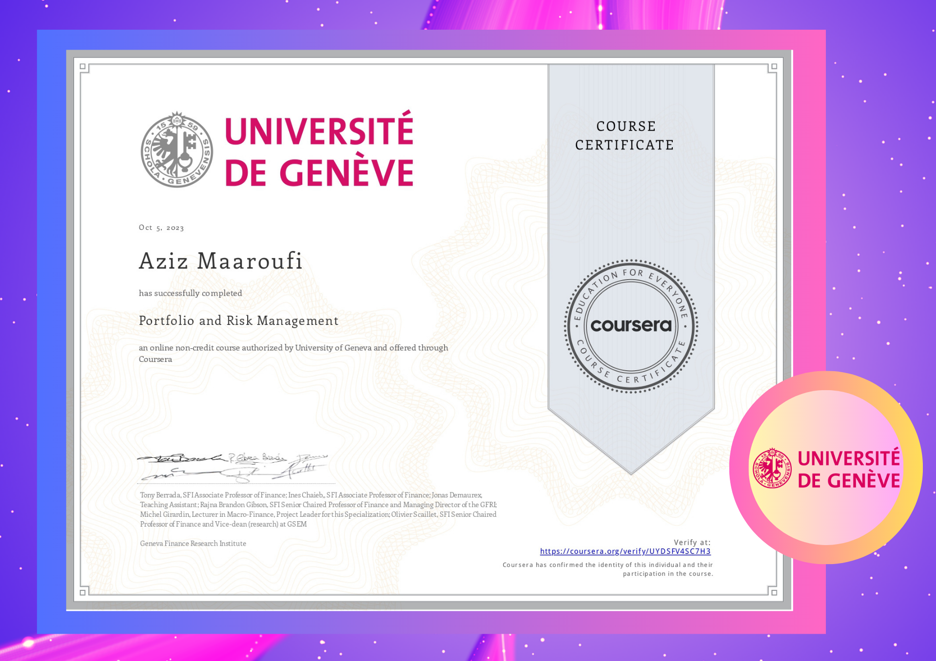 Geneva Certificate 4