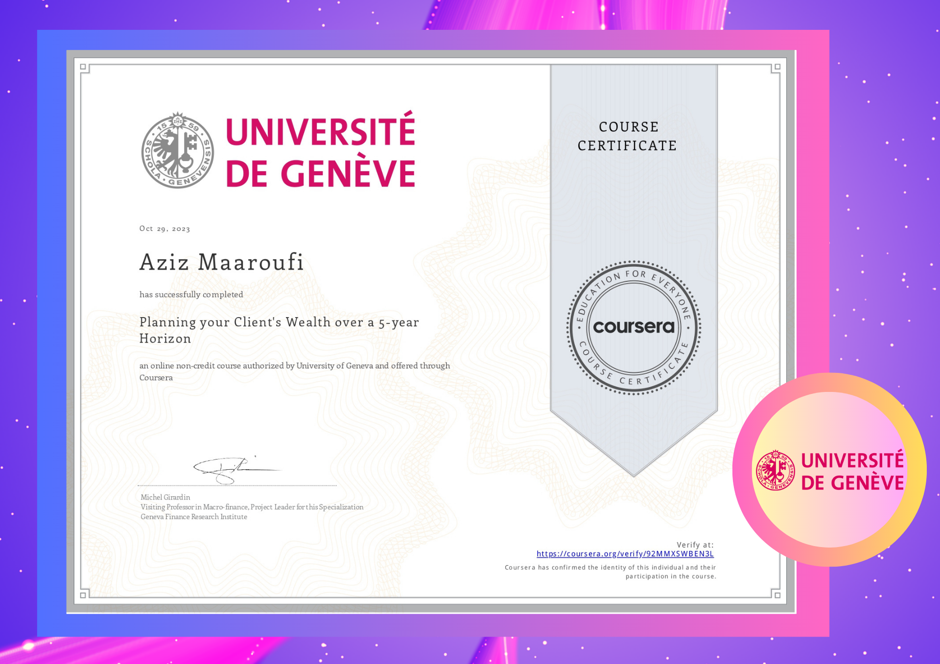Geneva Certificate 6