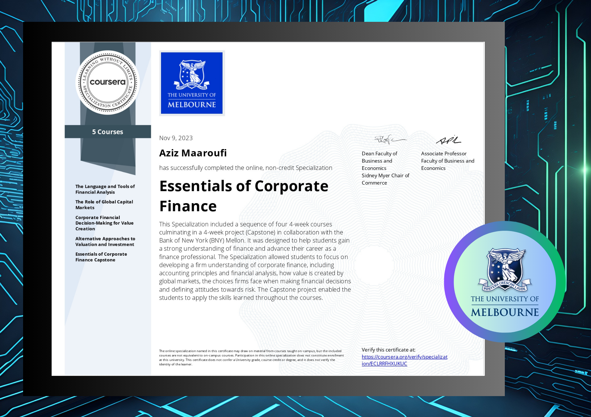 Melbourne Certificate 1