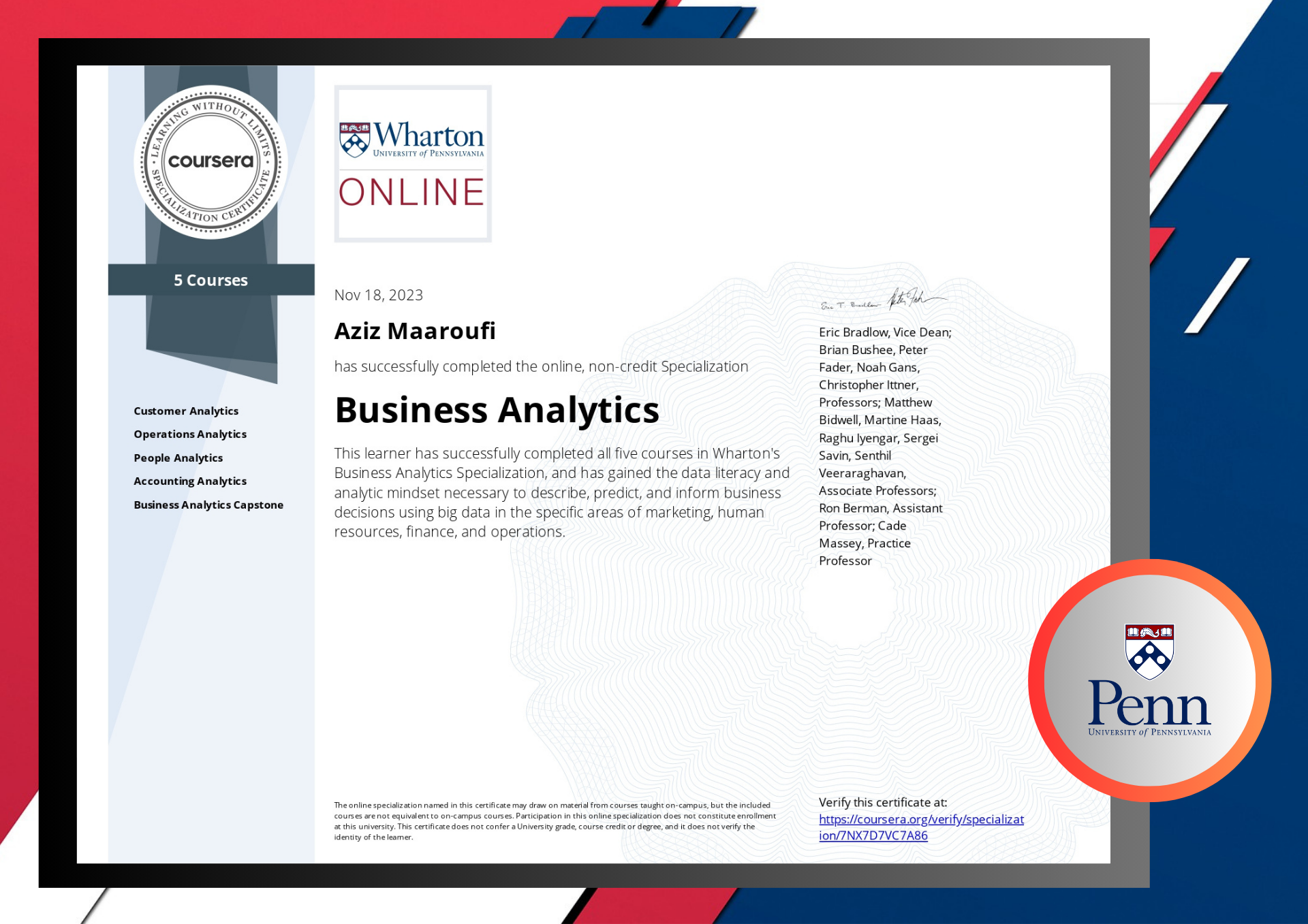 UPenn Certificate 1