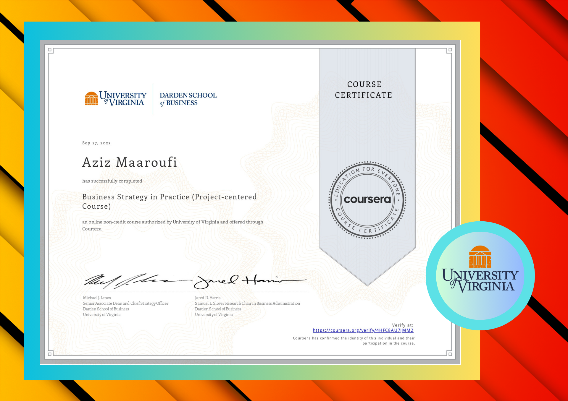 UVA Certificate 6