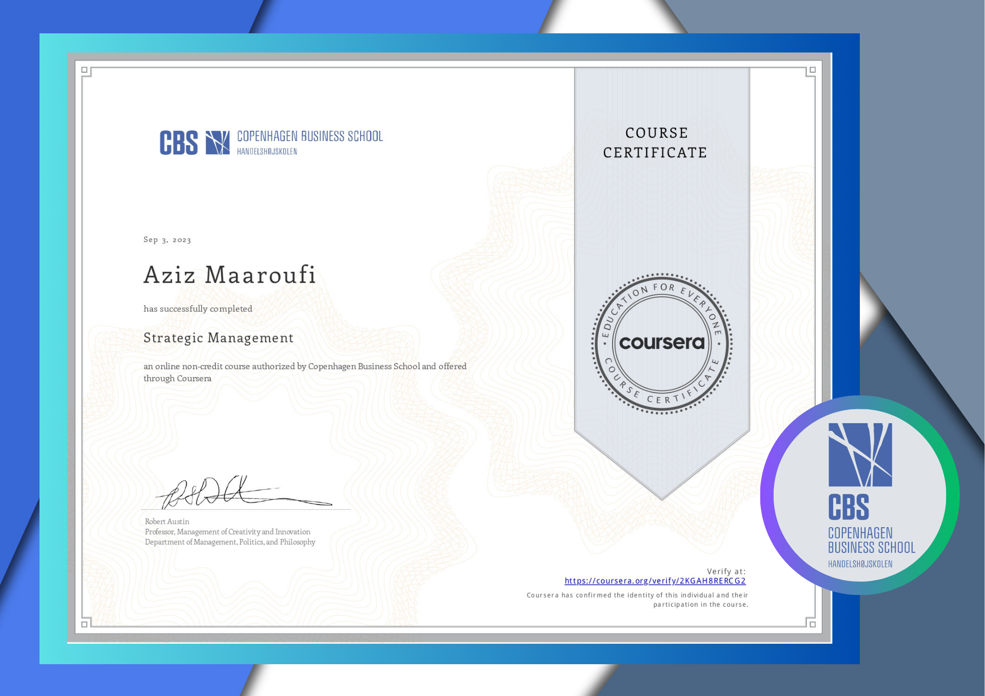 CBS Certificate 2